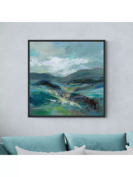 John Lewis Silvia Vassileva 'Turquoise Slopes' Framed Canvas Print, 84 x 84cm, Blue - thumbnail 2