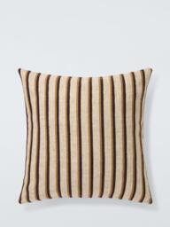John Lewis Rustic Stripe Square Cushion 50x50, Caramon - thumbnail 1
