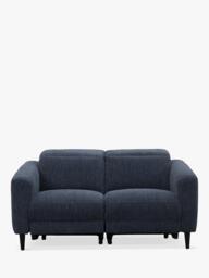 John Lewis Glide Small 2 Seater Recliner Sofa, Navy Chenille