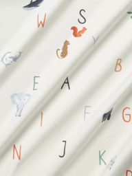 John Lewis Alphabet & Animals Pair Pencil Pleat 3 Pass Blackout Children's Curtains, Multi - thumbnail 6