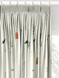 John Lewis Alphabet & Animals Pair Pencil Pleat 3 Pass Blackout Children's Curtains, Multi - thumbnail 1