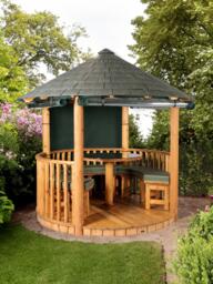 Breeze House Mara Signature Slate Effect Tile Roof Circular Gazebo, FSC-Certified (Scandinavian Redwood) - thumbnail 2