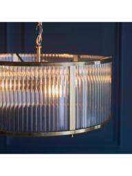 Bay Lighting Rika 3 Bulb Ribbed Glass Pendant Ceiling Light, Metallic Brass - thumbnail 5