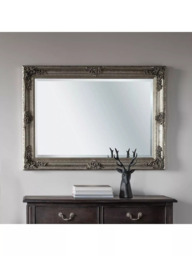 Gallery Direct Denver Baroque Wood Frame Wall Mirror, 109.5 x 79cm, Silver - thumbnail 3