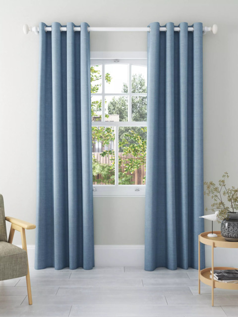 John Lewis Textured Weave Pair Blackout Lined Eyelet Curtains - image 1