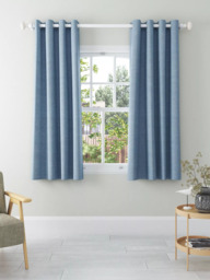 John Lewis Textured Weave Pair Blackout Lined Eyelet Curtains - thumbnail 3