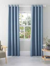 John Lewis Textured Weave Pair Blackout Lined Eyelet Curtains - thumbnail 1