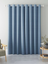 John Lewis Textured Weave Pair Blackout Lined Eyelet Curtains - thumbnail 4
