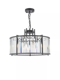 Där Kiran Glass 5 Arm Pendant Ceiling Light - thumbnail 1