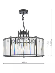 Där Kiran Glass 5 Arm Pendant Ceiling Light - thumbnail 6
