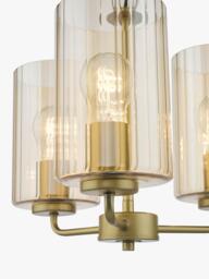 Där Daylin 3 Arm Glass Pendant Ceiling Light, Gold - thumbnail 5
