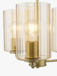 Där Daylin 3 Arm Glass Pendant Ceiling Light, Gold - thumbnail 4