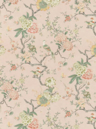 GP & J Baker Oriental Bird Made to Measure Curtains or Roman Blind, Blush
