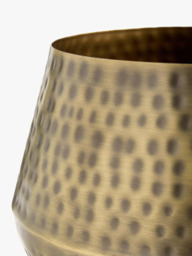 John Lewis ANYDAY Hammered Metal Floor Planter, Gold - thumbnail 3