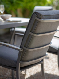 LG Outdoor Monza 8-Seater Garden Oval Dining Table & Chairs Set with Parasol, Grey - thumbnail 2