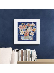 John Lewis Emma Burnett 'The Pottery Vase' Framed Print & Mount, 61.5 x 61.5cm, Blue/White - thumbnail 2