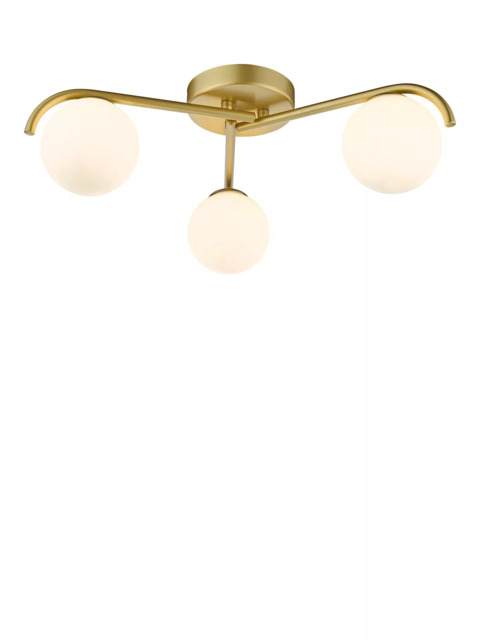 Där Orlena 3 Arm Opal Glass Semi Flush Ceiling Light - image 1