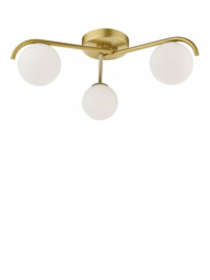Där Orlena 3 Arm Opal Glass Semi Flush Ceiling Light - thumbnail 2