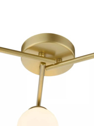 Där Orlena 3 Arm Opal Glass Semi Flush Ceiling Light - thumbnail 4