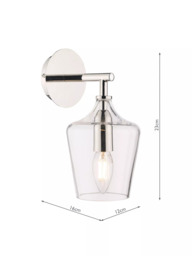 Laura Ashley Ockley Glass Wall Light, Clear - thumbnail 4