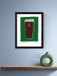 EAST END PRINTS Natalie Cass 'Guinness' Framed Print, 43.4 x 33.4cm, Black Frame - thumbnail 2