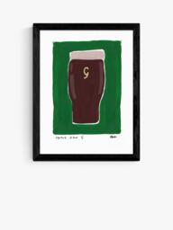 EAST END PRINTS Natalie Cass 'Guinness' Framed Print, 43.4 x 33.4cm, Black Frame - thumbnail 1