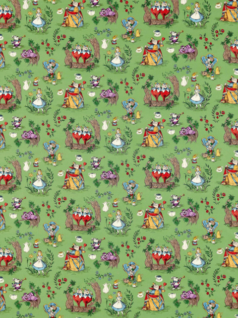 Disney Home x Sanderson Alice Made to Measure Curtains or Roman Blind, Green - image 1