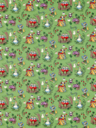 Disney Home x Sanderson Alice Made to Measure Curtains or Roman Blind, Green - thumbnail 1