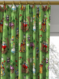 Disney Home x Sanderson Alice Made to Measure Curtains or Roman Blind, Green - thumbnail 2