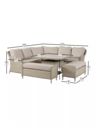 Bramblecrest Monterey Woven 8-Seater Corner Garden Casual Dining Set with Height Adjustable Square Table, Sandstone - thumbnail 6