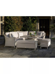 Bramblecrest Monterey Woven 8-Seater Corner Garden Casual Dining Set with Height Adjustable Square Table, Sandstone - thumbnail 3