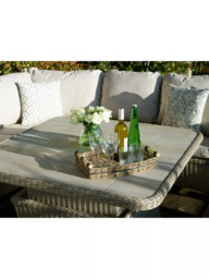 Bramblecrest Monterey Woven 8-Seater Corner Garden Casual Dining Set with Height Adjustable Square Table, Sandstone - thumbnail 5