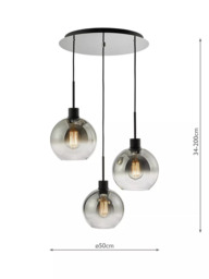 Där Lycia 3 Pendant Cluster Mirror Ceiling Light - thumbnail 5