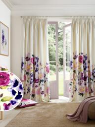 bluebellgray Taransay Pair Lined Pencil Pleat Curtains, Fuschia - thumbnail 2
