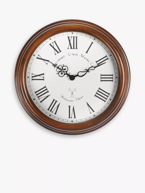 Acctim Towcester Lacock Radio Controlled Roman Numeral Analogue Wood Wall Clock, 39cm, Natural - image 1