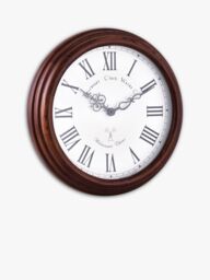 Acctim Towcester Lacock Radio Controlled Roman Numeral Analogue Wood Wall Clock, 39cm, Natural - thumbnail 2