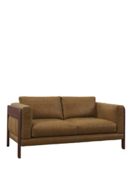 John Lewis Nest Medium 2 Seater Leather Sofa, Dark Leg - thumbnail 1