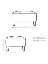 John Lewis Draper II Footstool, Light Leg - thumbnail 2