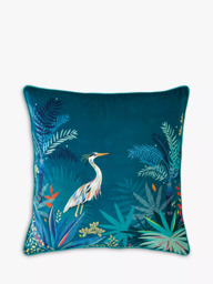 Sara Miller Heron Cushion, Teal - thumbnail 1