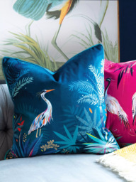 Sara Miller Heron Cushion, Teal - thumbnail 2