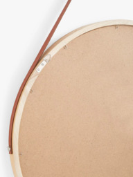 John Lewis Wood Frame Round Hanging Wall Mirror, 55cm, Natural - thumbnail 3