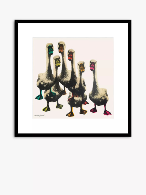 John Lewis Charlotte Gerrard 'Bus Stop Geese' Framed Print, 52 x 52cm, Multi