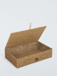 John Lewis Seagrass Lidded Nesting Under Bed Storage Baskets, Set of 2, Natural - thumbnail 5
