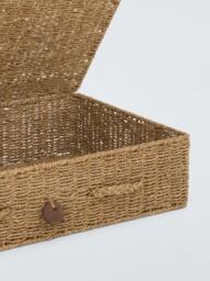 John Lewis Seagrass Lidded Nesting Under Bed Storage Baskets, Set of 2, Natural - thumbnail 3