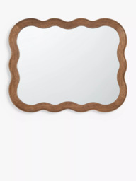 John Lewis Wiggle Wood Frame Wall Mirror, 75 x 60cm, Walnut Finish - thumbnail 5