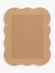 John Lewis Wiggle Wood Frame Wall Mirror, 75 x 60cm, Walnut Finish - thumbnail 4