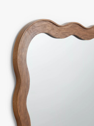John Lewis Wiggle Wood Frame Wall Mirror, 75 x 60cm, Walnut Finish - thumbnail 3
