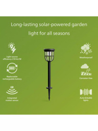 Philips Radii Ultra Efficient Solar Powered Motion Sensor LED Outdoor Light, Black - thumbnail 2