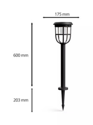 Philips Radii Ultra Efficient Solar Powered Motion Sensor LED Outdoor Light, Black - thumbnail 3