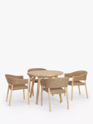 John Lewis Burford Round Garden Dining Table, 100cm, FSC-Certified (Acacia Wood), Natural - thumbnail 5